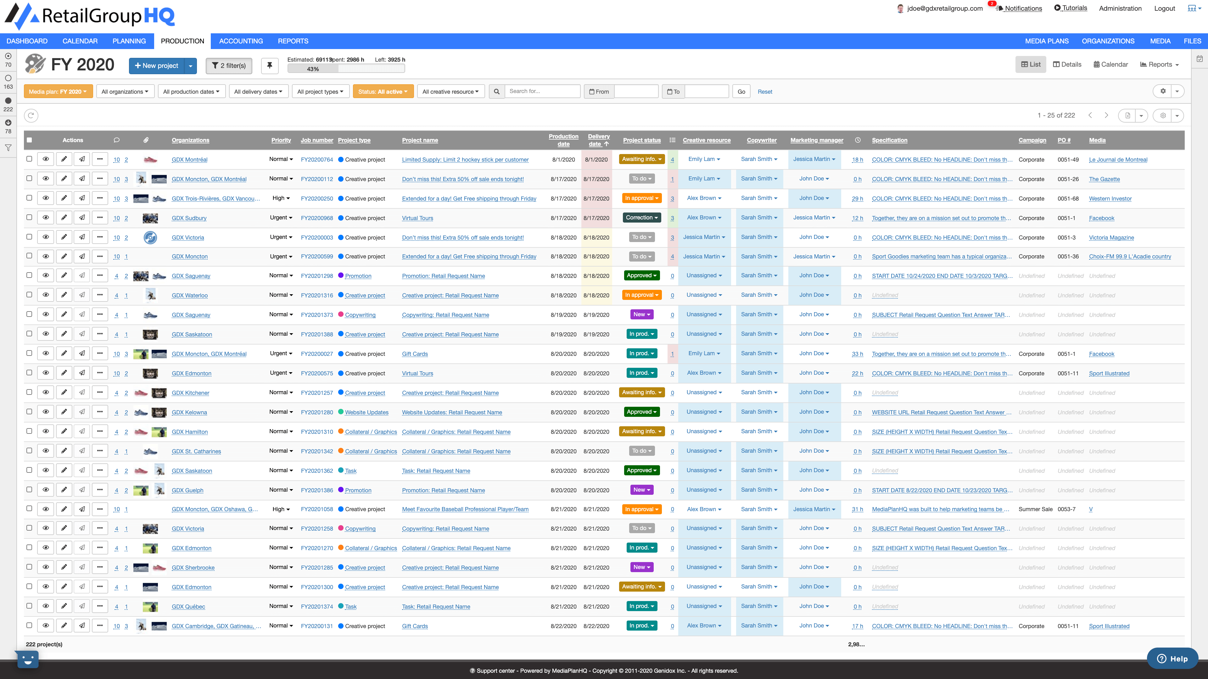 CREATIVE PROJECT MANAGEMENT - Always know what creative project needs to get done, who’s responsible for doing it, and when it’s due.